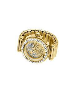 �Q�X ���f�B�[�X �A�N�Z�T���[ �r���v T�V���c GUESS Women's Glitz Gold-Tone Stainlessteel Analog Ring Watch 18mm Gold Tone �S�[���h