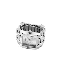 �Q�X ���f�B�[�X �A�N�Z�T���[ �r���v T�V���c GUESS Women'silver-Tone Stainlessteel Analog Ring Watch 18mm Silver Tone �V���o�[