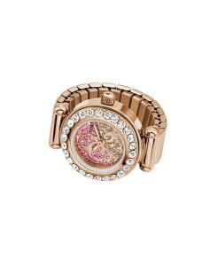 �Q�X ���f�B�[�X �A�N�Z�T���[ �r���v T�V���c GUESS Women's Glitz Rose Gold-Tone Stainlessteel Analog Ring Watch 18mm Pink �s���N