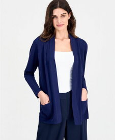 アンクライン レディース アウター ニット・セーター カーディガン Anne Klein Women's Fine Rib Open-Front Malibu Cardigan Distant Mountain