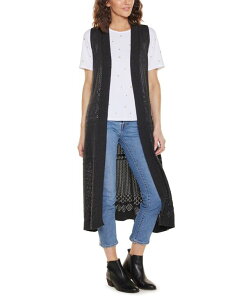 �x���f�B�[�j ���f�B�[�X �A�E�^�[ �j�b�g�E�Z�[�^�[ �m�[�X���[�u �J�[�f�B�K�� Belldini Women's Pointelle Sleeveless Duster Cardigan Sweater Heather Charcoal �`���R�[��