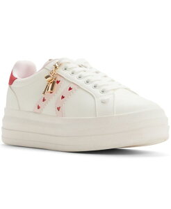 �A���h ���f�B�[�X �V���[�Y �X�j�[�J�[ ���[�X ALDO Women's Adores Low Top Lace-Up Sneakers White Smooth �z���C�g