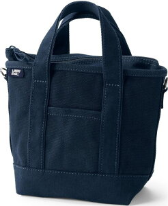 �����Y�G���h ���f�B�[�X �o�b�O Lands' End Small Solid Color 3 Pocket Zip Top Canvas Tote Bag Radiant navy �l�C�r�[