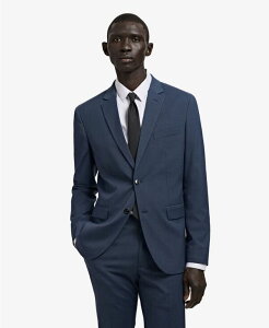 �}���S �����Y �A�E�^�[ �W���P�b�g�E�u���]�� MANGO Men'stretch Fabric Super Slim-Fit Suit Jacket Ink Blue �u���[