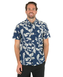 �n�[���[ �����Y �g�b�v�X �V���c Hurley Men's Relaxed-Fit Point Collared Shirt Submarine