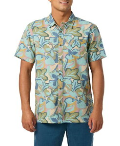 �I�j�[�� �����Y �g�b�v�X �V���c �v�����g ���� O'Neill Men's Printed Short-Sleeve Shirt Blue Fusion �u���[