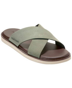 �R�[���n�[�� �����Y �V���[�Y �X���b�|���E���[�t�@�[ �T���_�� Cole Haan Men's Nantucket Crosstrap Slip-On Slide Sandals Dusty Olive Nubuck �I���[�u