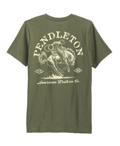 �y���h���g�� �����Y �g�b�v�X T�V���c �N���[�l�b�N �O���t�B�b�N Pendleton Men's American Western Crewneck Graphic T-Shirt Olive �I���[�u