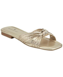 �o���h���[�m ���f�B�[�X �V���[�Y �X���b�|���E���[�t�@�[ �T���_�� Bandolino Women'sella Knotted Flat Slip-On Sandals Gold �S�[���h