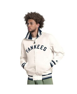 �X�^�[�^�[ �����Y �A�E�^�[ �W���P�b�g�E�u���]�� �L���b�v ���S Starter Men's White New York Yankees The Captain Cooperstown Logo Full-Zip Varsity Jacket White Navy �z���C�g