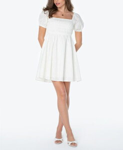 �Z���u���e�B�s���N ���f�B�[�X �g�b�v�X �����s�[�X �R�b�g�� Celebrity Pink Juniors' Cotton Eyelet Babydoll Dress White �z���C�g