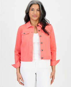�X�^�C���A���h�R�[ ���f�B�[�X �A�E�^�[ �W���P�b�g�E�u���]�� �v�` �f�j�� Style & Co Petite Classic Denim Jacket Created for Macy's Tuscon Coral �R�[����