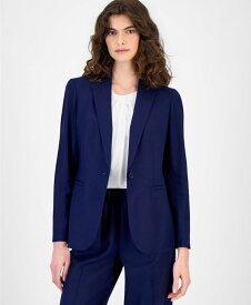 アンクライン レディース アウター ジャケット・ブルゾン ブレザー リネン Anne Klein Women's Linen-Blend One-Buttonotched-Collar Blazer Distant Mountain