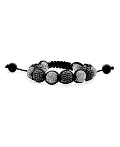 �u�����O ���f�B�[�X �A�N�Z�T���[ �u���X���b�g�E�o���O���E�A���N���b�g Bling Jewelry Tone Strand Bracelet with Pave Crystal Disco Ball Clear