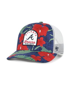�y���������z 47�u�����h �����Y �X�q �A�N�Z�T���[ Men's Navy Atlanta Braves Tei Beachside Adjustable Trucker Hat Navy White