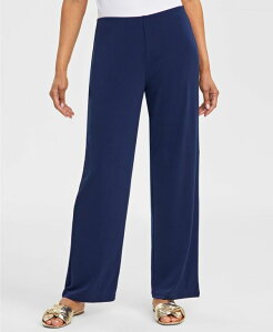 �W�F�C�G���R���N�V���� ���f�B�[�X �{�g���X �J�W���A���p���c �j�b�g JM Collection Women's Knit Wide-Leg Pull-On Pants Regular & Short Lengths Created for Macy's Intrepid Blue �u���[
