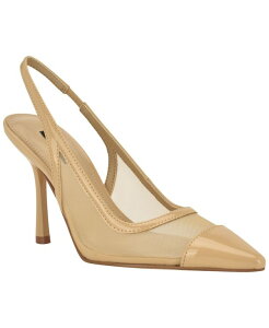 �i�C���E�F�X�g ���f�B�[�X �V���[�Y �p���v�X ���b�V�� Nine West Women's Jermain Mesh Slingback Stiletto Pumps New Tan Mesh �^��