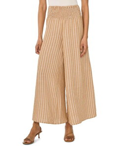 ���B���X�J���[�g ���f�B�[�X �{�g���X �J�W���A���p���c �V���[�����O Vince Camuto Women'smocked Wide-Leg Pull-On Pants Beige �x�[�W��