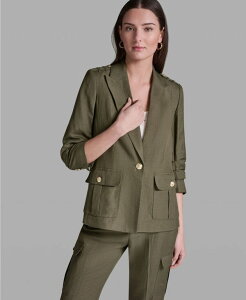 �r�[�V�r�[�W�[ ���f�B�[�X �A�E�^�[ �W���P�b�g�E�u���]�� �u���U�[ BCBG Women'scrunch Sleeve Peak Lapel Collar Blazerustic Olive �I���[�u