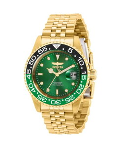 �C���r�N�^ �����Y �A�N�Z�T���[ �r���v Invicta Men's 36044 Pro Diver Quartz 3 Hand Green Dial Watch Gold �S�[���h