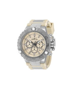 �C���r�N�^ �����Y �A�N�Z�T���[ �r���v Invicta Men's 48558 Subaquartz VD53 Dial Watch Ivory tan steel �A�C�{���[