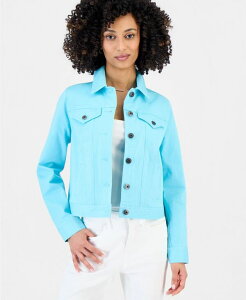 �X�^�C���A���h�R�[ ���f�B�[�X �A�E�^�[ �W���P�b�g�E�u���]�� �v�` �f�j�� Style & Co Petite Classic Denim Jacket Created for Macy'soft Blue Turq �u���[