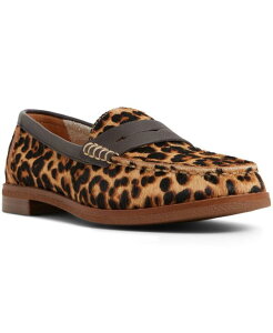 �X�y���[ ���f�B�[�X �V���[�Y �p���v�X ���[�t�@�[ Sperry Women'seaport Penny Slip On Loafers Leopard Print Pony Hair �A�j�}��