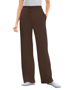 �E�[�}�� �E�B�Y�C�� ���f�B�[�X �{�g���X �J�W���A���p���c �j�b�g Woman Within Women's Within Sport Knit Straight-Leg Pull-On Pants Chocolate �`���R���[�g