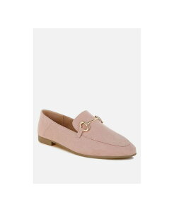�����h�����O ���f�B�[�X �V���[�Y �X���b�|���E���[�t�@�[ London Rag Womens Noltas Horsebit Embellished Flat Loafers Pink faux leather �s���N
