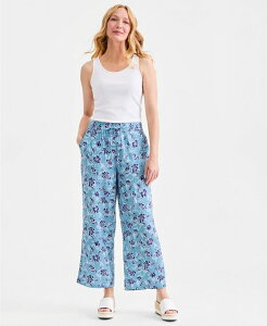 �X�^�C���A���h�R�[ ���f�B�[�X �{�g���X �J�W���A���p���c �R�b�g�� Style & Co Women's Cotton Gauze Straight-Leg Pull-On Pants Macy's Exclusive Bloom Cool River