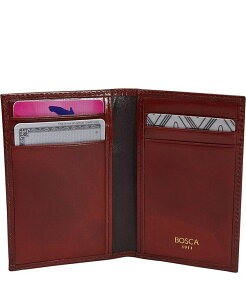 �{�X�J �����Y �A�N�Z�T���[ ���z ���U�[ Bosca Men's Old Leather 8 Pocket Credit Card Case Dark brown �u���E��