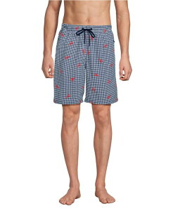 �����Y�G���h �����Y ���� �n�[�t�p���c�E�V���[�c Lands' End Men's 9 Volley Hydroliner Swim Trunks Navy check/red lobsters �l�C�r�[