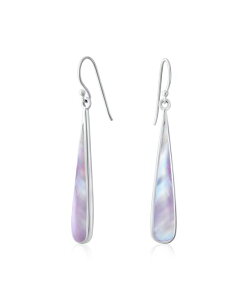 �u�����O ���f�B�[�X �A�N�Z�T���[ �s�A�X�E�C�������O Bling Jewelry Simple Inlay Long Flateardrop Stone Dangle Drop Earrings .925 Sterling Pink �s���N