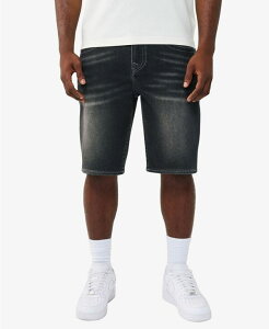 �g�D���[�����W���� �����Y �{�g���X �n�[�t�p���c�E�V���[�c �V���[�g�p���c True Religion Men's Bobby Baggy Single Needle No Flap Shortsmog Overdye Black Wash �u���b�N