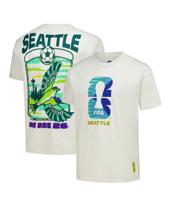�A�E�^�[�X�^�b�t �����Y �g�b�v�X T�V���c Outerstuff Men's Cream 2026 FIFA World Cup Seattle Host City Local Oversized T-Shirt Cream �N���[��