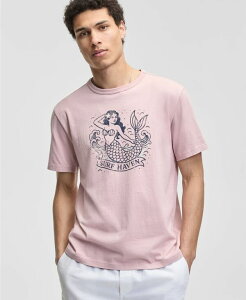 �T���X�g�[�� �����Y �g�b�v�X T�V���c �R�b�g�� �O���t�B�b�N Sun + Stone Men'surf Haven Mermaid Graphicotton T-Shirt Pale Mauve
