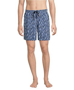 �����Y�G���h �����Y ���� �n�[�t�p���c�E�V���[�c Lands' End Men's 7 Inch Volley Hydroliner Swim Trunks Radiant navy wavy stripes �l�C�r�[