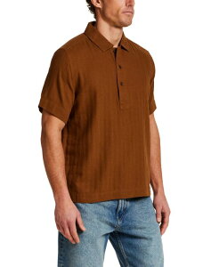 �E�F�U�[�v���[�t �����Y �g�b�v�X �V���c ���� �R�b�g�� Weatherproof Vintage Men'short-Sleeve Solid Polo 100% Cotton Shirt Retro Brown �u���E��