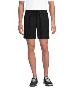 �����Y�G���h �����Y �{�g���X �n�[�t�p���c�E�V���[�c ���l�� Lands' End Men's 7 Linen Blend Pull On Deck Short Black �u���b�N