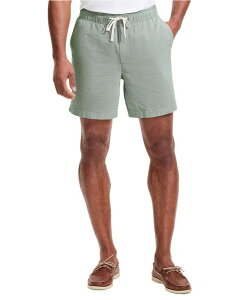 �����Y�G���h �����Y �{�g���X �n�[�t�p���c�E�V���[�c ���l�� Lands' End Men's 7 Linen Blend Pull On Deck Short Paleucalyptus