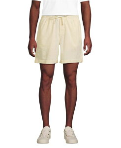 �����Y�G���h �����Y �{�g���X �n�[�t�p���c�E�V���[�c Lands' End Men's 7 Seersucker Pull On Deck Short Sweet butter stripes �X�g���C�v