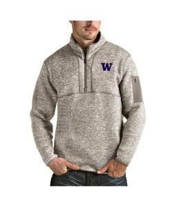 �A���e�B�O�A �����Y �A�E�^�[ �W���P�b�g�E�u���]�� Antigua Men's Oatmeal Washington Huskies Fortune Half-Zipullover Jacket Oatmeal �I�[�g�~�[��
