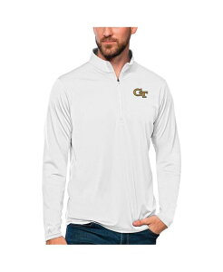 �A���e�B�O�A �����Y �A�E�^�[ �W���P�b�g�E�u���]�� Antigua Men's White Georgia Tech Yellow Jackets Tribute Quarter-Zip Top White �z���C�g