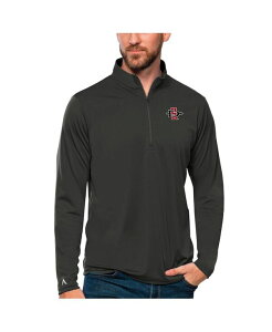 �A���e�B�O�A �����Y �g�b�v�X �V���c Antigua Men's Charcoal San Diego State Aztecs Tribute Quarter-Zip Top Charcoal �`���R�[��