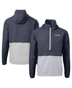 �J�b�^�[�A���h�o�b�N �����Y �A�E�^�[ �W���P�b�g�E�u���]�� Cutter & Buck Men's Blue Seattle Seahawks Charter Anorak Half-Zip Jacket Blue Gray �O���[
