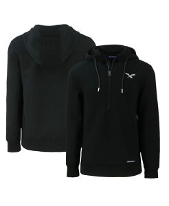 �J�b�^�[�A���h�o�b�N �����Y �A�E�^�[ �p�[�J�[�E�X�E�F�b�g Cutter & Buck Men's Black Philadelphia Eagles Throwback Roam Eco Half-Zipullover Hoodie Black �u���b�N