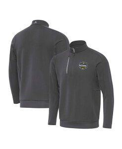 �A���e�B�O�A �����Y �A�E�^�[ �p�[�J�[�E�X�E�F�b�g Antigua Men's Gray Michigan Wolverines 2026 NCAA Men's Basketball National Champions Generation Quarter-Zipullover Gray Silver �O���[