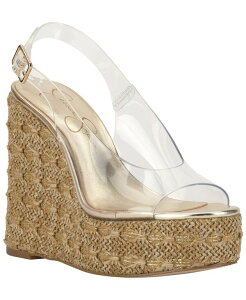 �W�F�V�J�V���v�\�� ���f�B�[�X �V���[�Y �T���_�� �v���b�g�t�H�[�� Jessica Simpson Women's Kaliese Slingback Peep-Toe Platform Wedge Sandals Clear Vinyl/Natural Raffia