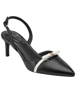 �o���h���[�m ���f�B�[�X �V���[�Y �p���v�X �q�[�� Bandolino Women's Pracen Bow Slingbackitten Heel Pumps Black/White �z���C�g