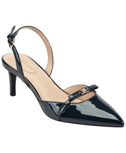 �o���h���[�m ���f�B�[�X �V���[�Y �p���v�X �q�[�� Bandolino Women's Pracen Bow Slingbackitten Heel Pumps Navy Patent �l�C�r�[